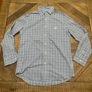 Chaps Blue and White Checked Button-Down Shirt